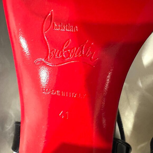 Christian Louboutin MISS JANE SANDAL 85 Patent Leather Heels Shoes Zaffiro - Picture 15 of 16